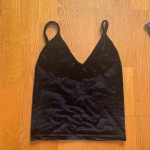 velvet v-neck tank top